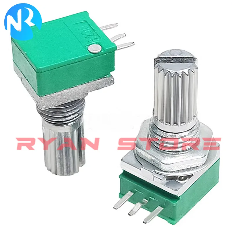 5PCS Potentiometers RK097 RK097N 3/5/6/8Pin 500R B1K 2K 5K B10K 20K 50K B100K B500K 1M Switch Audio Shaft 15mm Amplifier Sealing