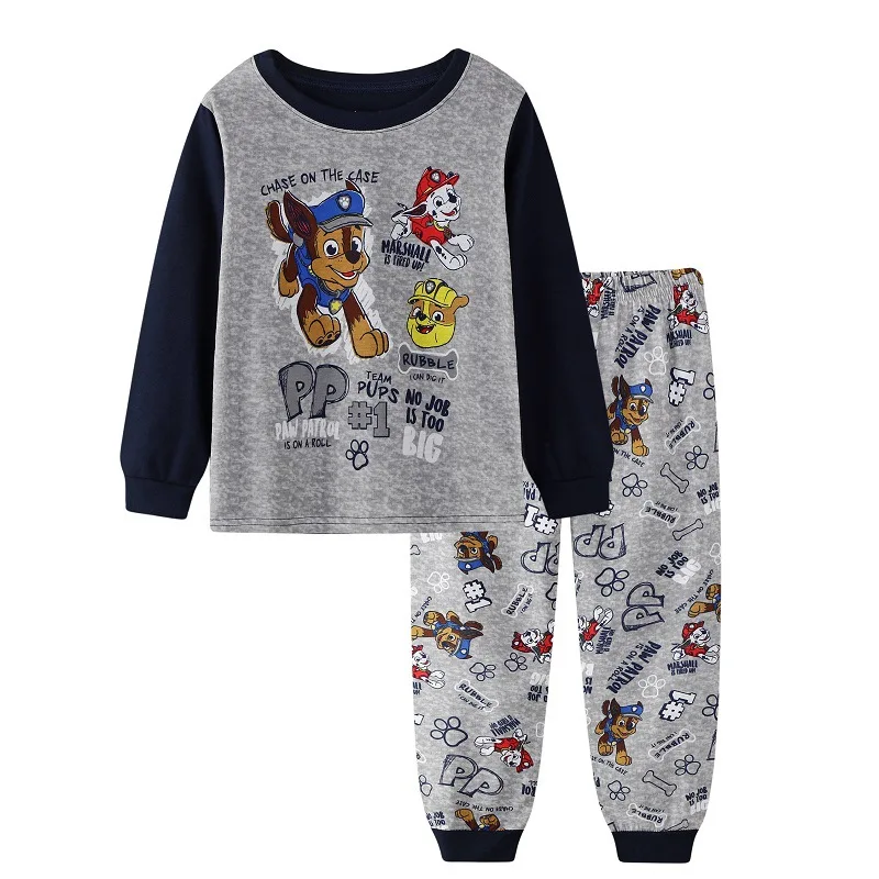 2pcs Paw Patrol Cartoon Pajamas Suit Chase Marshall Rocky Skye Children Long Sleeve Anime Home Clothes Boys Girls Gifts Apparel