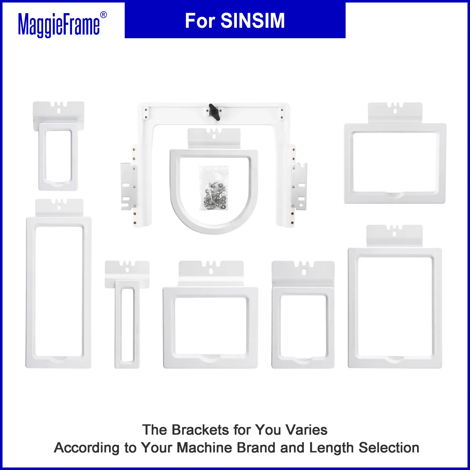 

8in1 magnetic Magna Hoop fast frame kit for SINSIM PB-1201SC-1501 PD-1502 C1504/1506/1508 embroidery machine Mighty Hoop Master