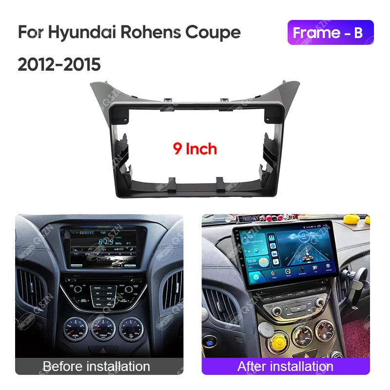 9 Inch Car Radio Fascia Panel For HYUNDAI ROHENS COUPE 2012 Stereo Frame Video Panel Player Dash Multimedia Player DVD Frame