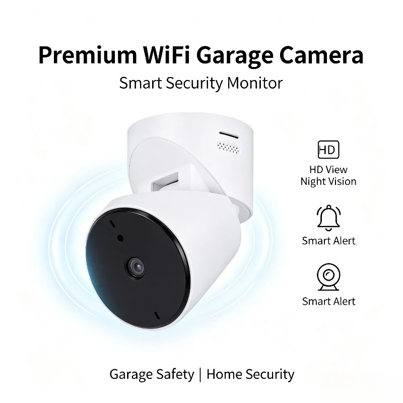 WiFi Garage Door Camera Night Vision Smart Security Monitor HD Wireless Alarm Detector for Garage Surveillance