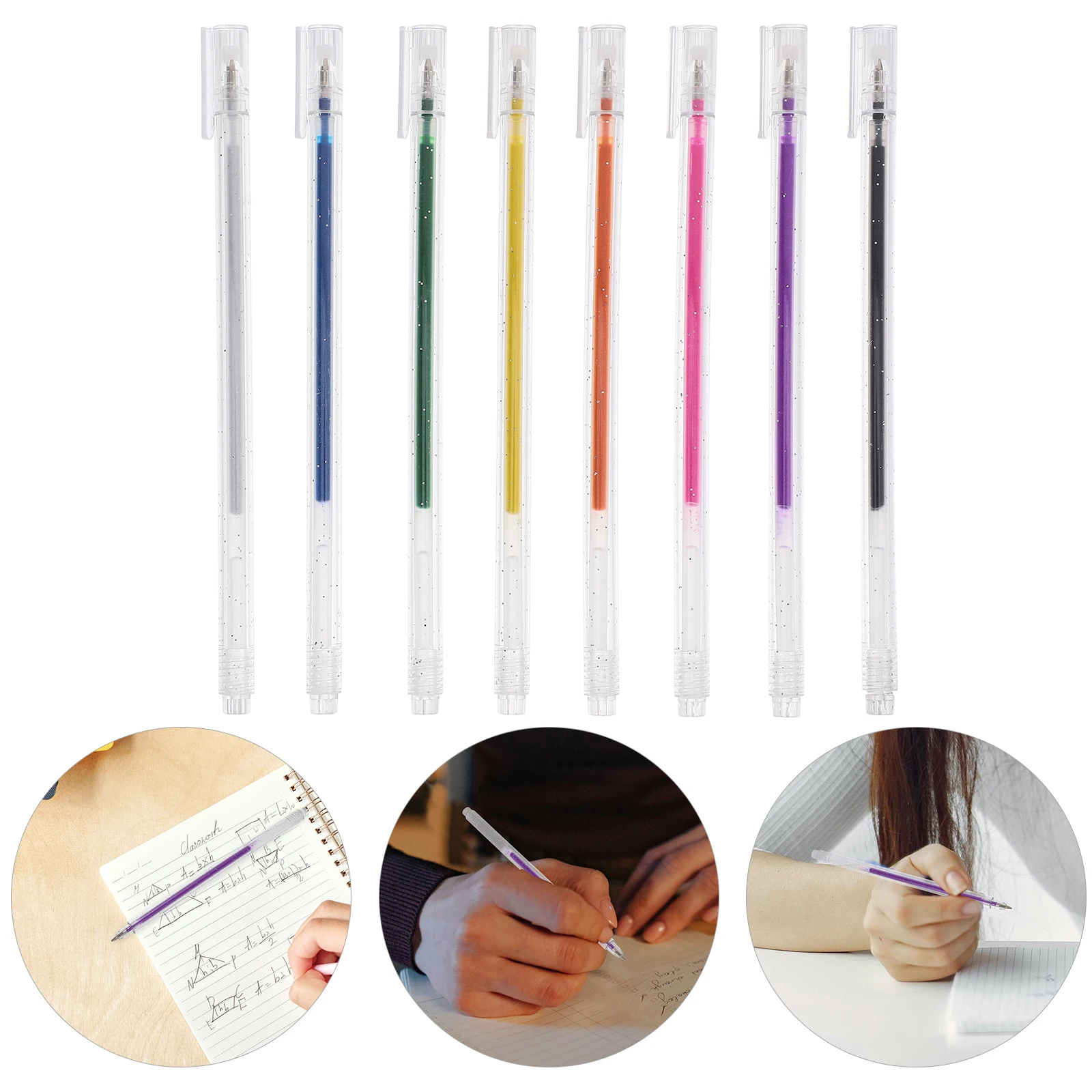 

8Pcs Glitter Gel Pens Handwriting Marker Multipurpose Craft Pens for Scrapbooking Office Decorative Writing Supplies Bulk Set
