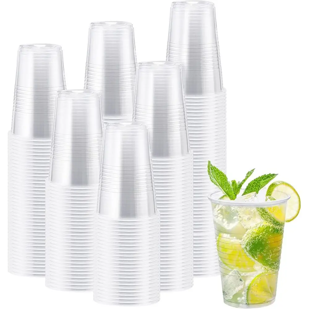 300 Pack 12 oz Clear Plastic Cups for Parties, Picnics, BBQs, Travel, and Holiday Events