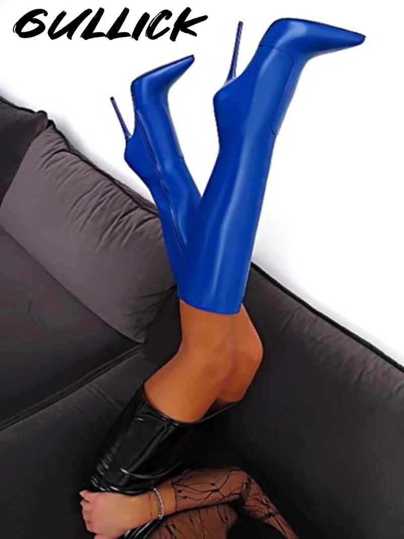 

Черные кожаные сапоги до колена с острым носком и боковой молнией Botas Красные пикантные женские роскошные дизайнерские туфли 2025 Осень Зима Новые ботильоны