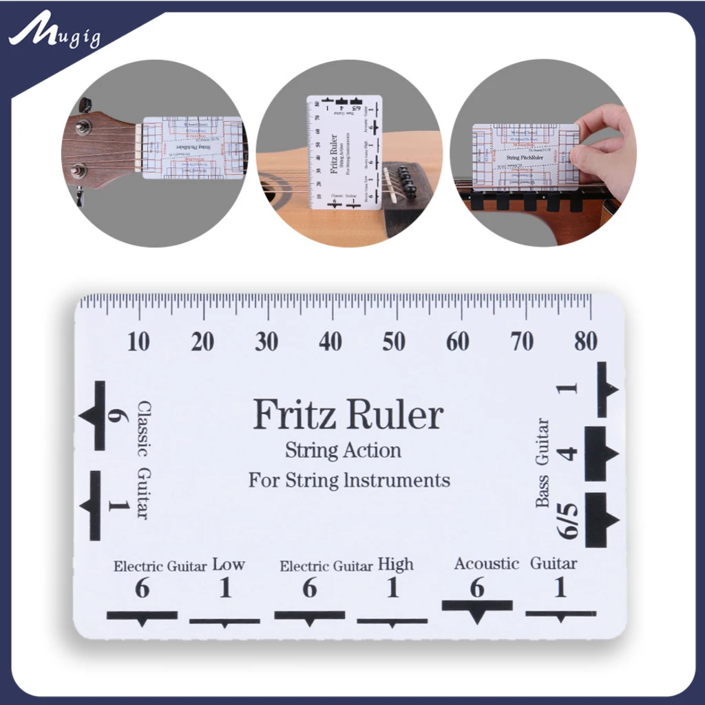 

Acoustic Electric Guitar Fritz Ruler Guitar String Action Gauge Ruler String Pitch Ruler Card Luthier Tool Strings Instruments