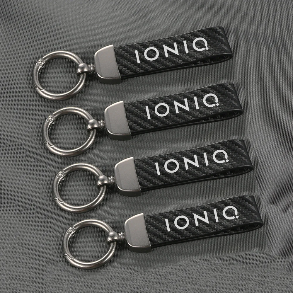 For Hyundai IONIQ 5 6 7 Auto Key Accessories Carbon Fiber Pattern Auto Key Holder Car Keychain Creative Styling Accessories