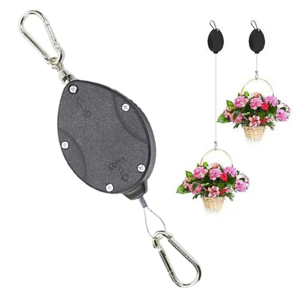 Vogelfutteraufhänger, doppelseitiger Pflanzgefäß-Aufhänger, herunterziehbarer Aufhänger, Pflanzenhalter, Seilrolle für Zuhause, Wohnung, Garten, Hof, Terrasse, Deck