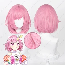 Perruque Cosplay Anime Ootori Emu, Perruques Courtes Rose Foncé, Degré de Chaleur, Cheveux Synthétiques, 34cm