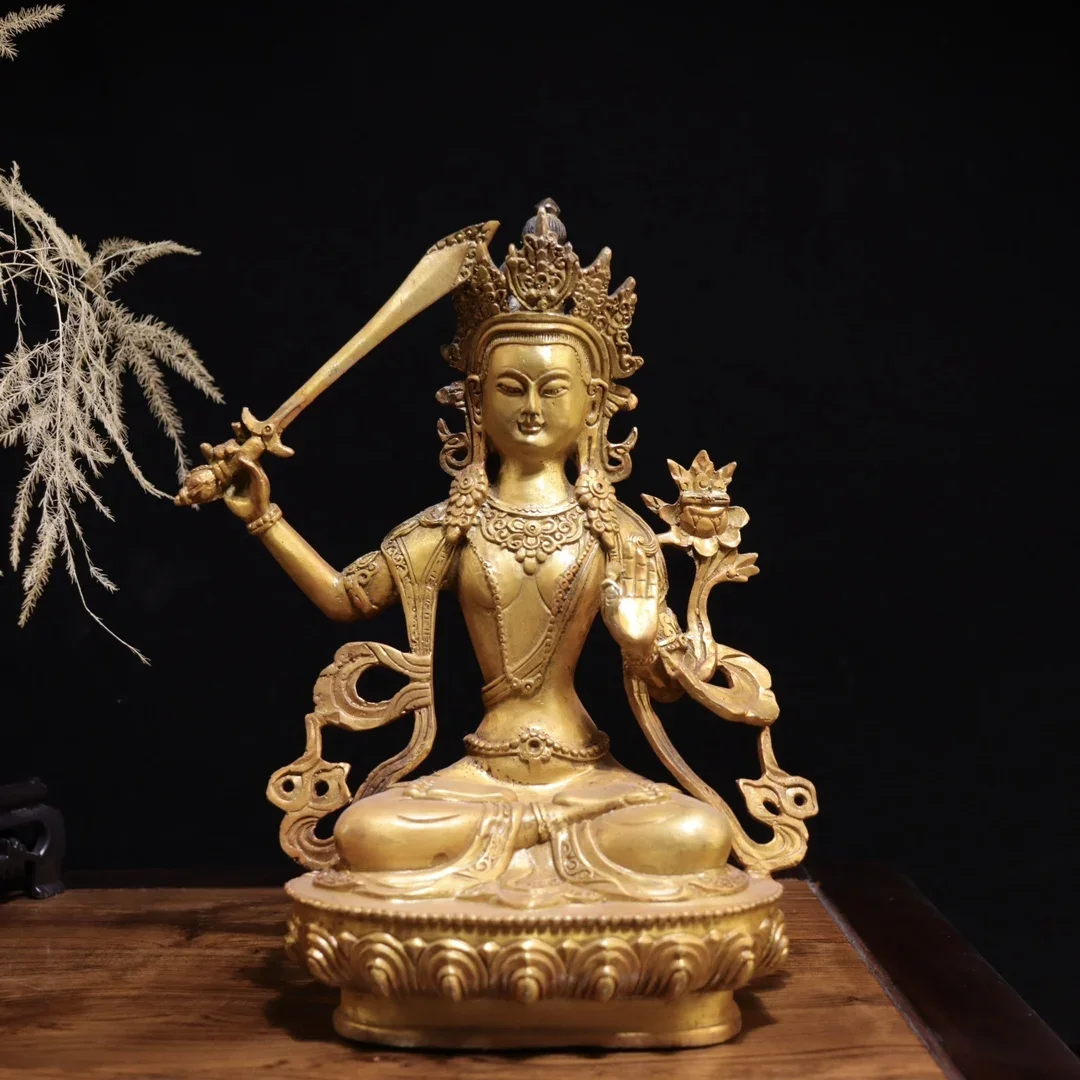 High-Quality Tibetan Brass Statues - Medicine Buddha & Manjushri Bodhisattva - Exquisite Home Decoration Ornaments, Unique Gifts