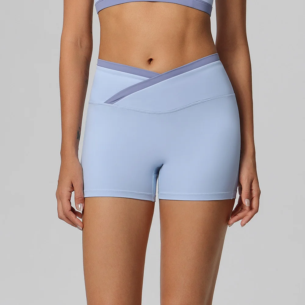 Women Fitness Shorts V-shaped Waist Yoga Short Sportswear Women's Gym Workout Running Push Up Hip Lifting Cycling Short Pants