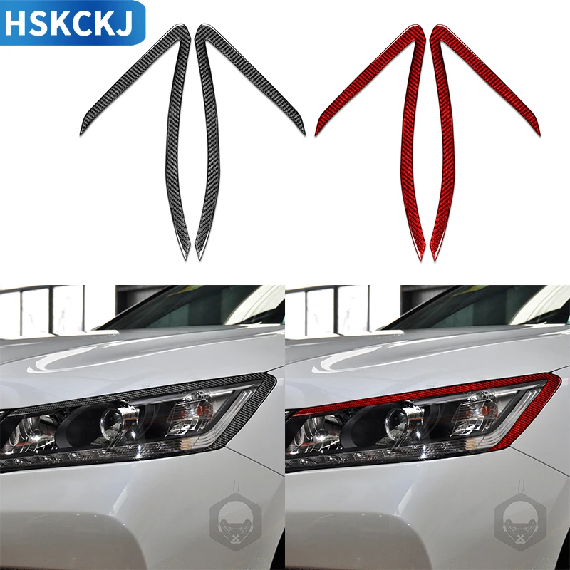 For Honda Accord 2014 2015 2016 2017 Carbon Fiber Car Accessories Eyeline Sticker Forming Light Eyebrow Eye Line Decoration Film