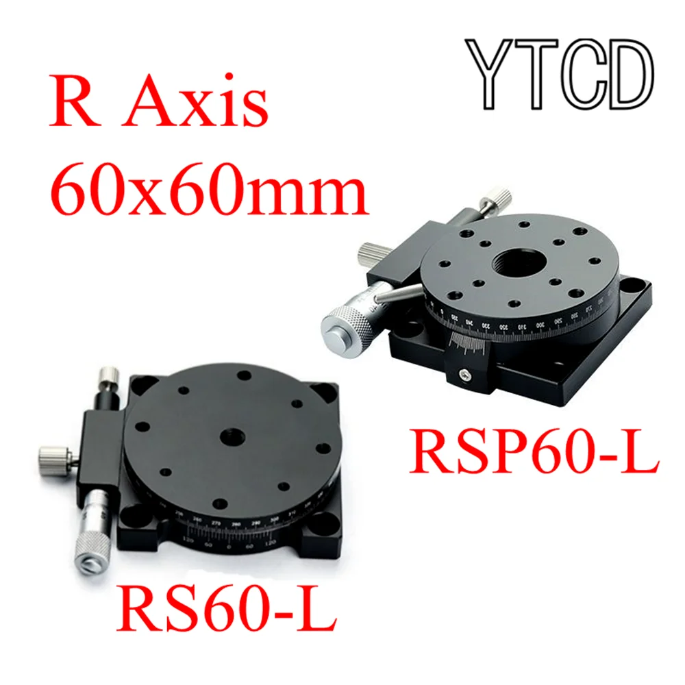 R Axis 60mm RSP60-L RS60-L Manual 360 Degree High Precision Angle Adjustment Platform Optical Heavy Duty Rotary Slide Micrometer