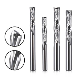 10Pcs Down Cut Milling Cutter 2 Flute Spiral Bits 3.175 4 6mm SHK Tungsten Carbide CNC Tool Router Engraving Bits