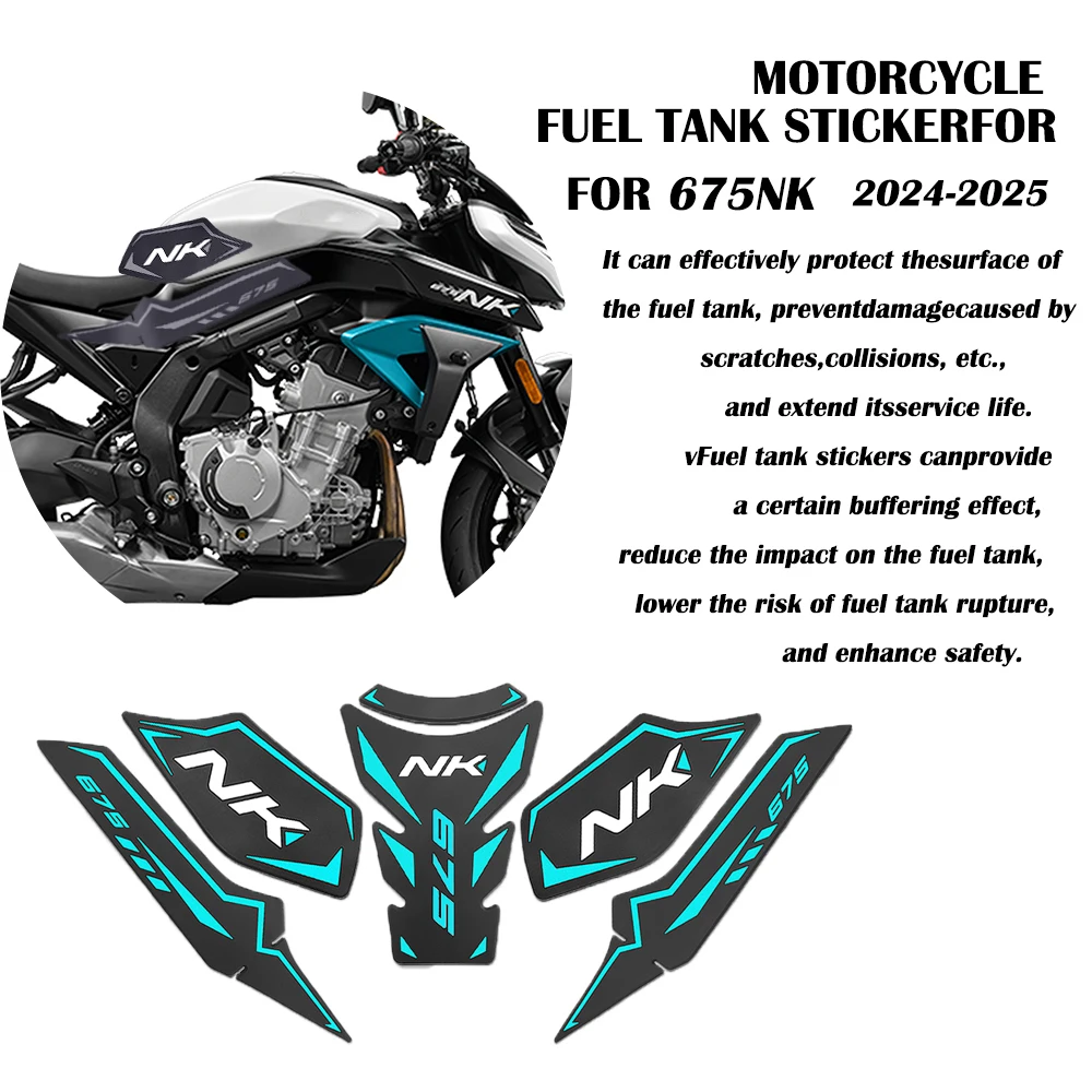 دراجة نارية الملحقات ملصق مائي عدة خزان الوقود وسادة واقية مكافحة زلة الجانب خزان الوقود وسادة ل CFMOTO 675NK 675 NK 2024-2025