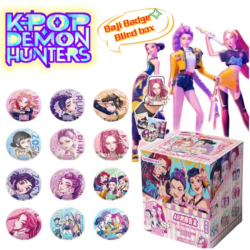 

KPop охотники на демонов Mira Zoey Rumi, двумерный значок, слепая коробка, высококачественные аксессуары для булавок для мальчиков и девочек, подарки-сюрпризы