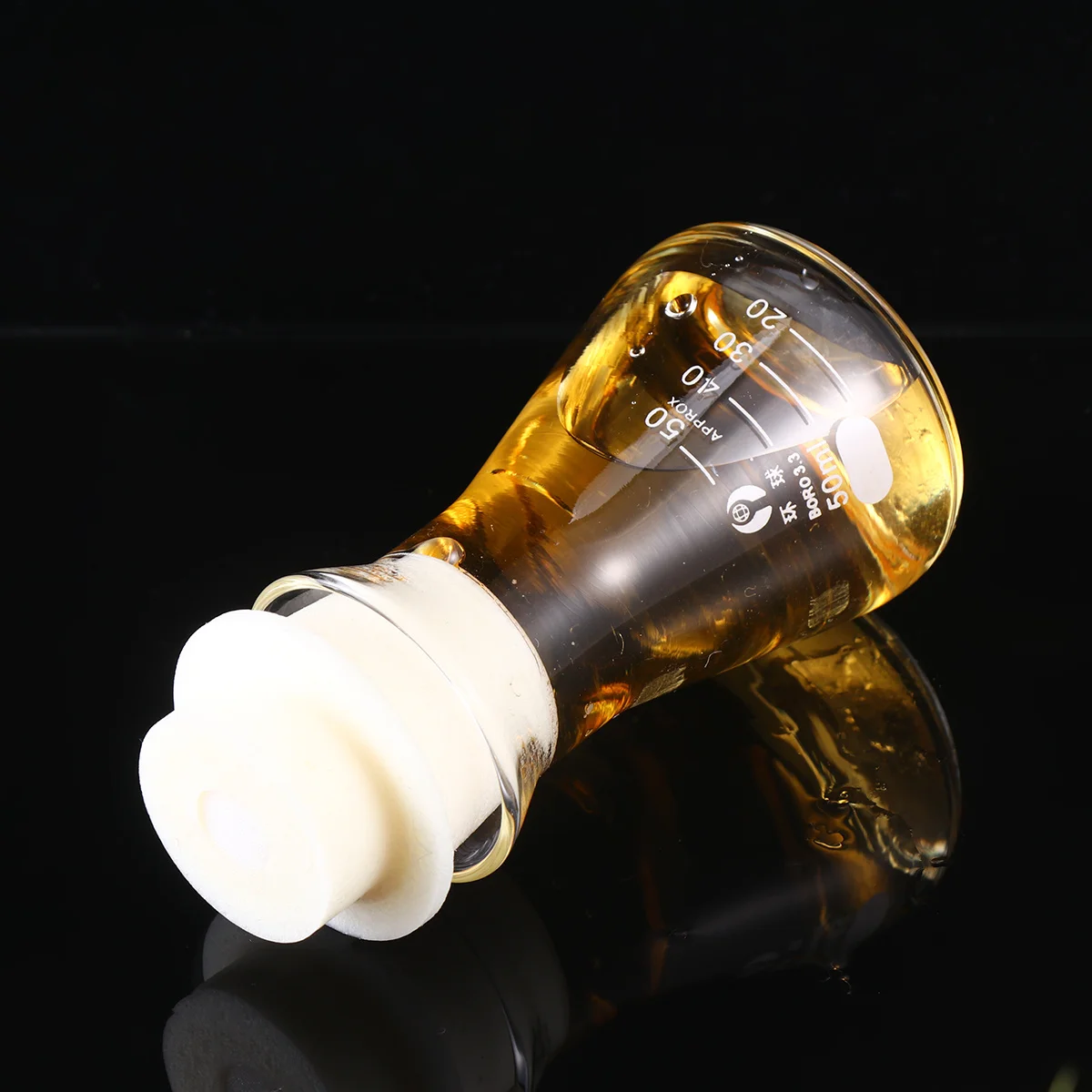 

1Pcs Glass Flask Conical Flask Cork Wide Mouth Lab Glassware Durable Odorless for Student Chemistry Erlenmeyer Flasks