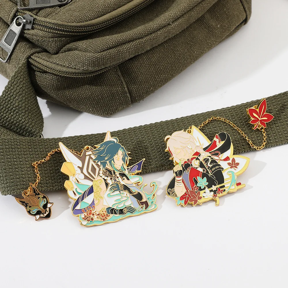 

Anime Genshin Impact Kaedehara Kazuha Xiao Cosplay Metal Brooch Exquisite Badge Decoration Backpack Pendant Birthday Xmas Gift