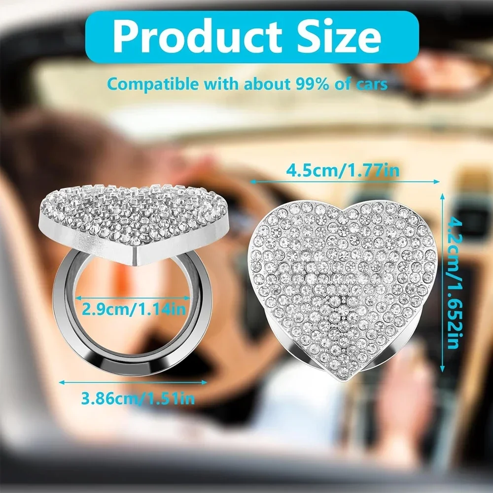 Car Engine Start Stop Button Cover, Anti-Scratch Car Button Decoration Ring, Bling Push Start Button Ignition Protective Cover - view 2