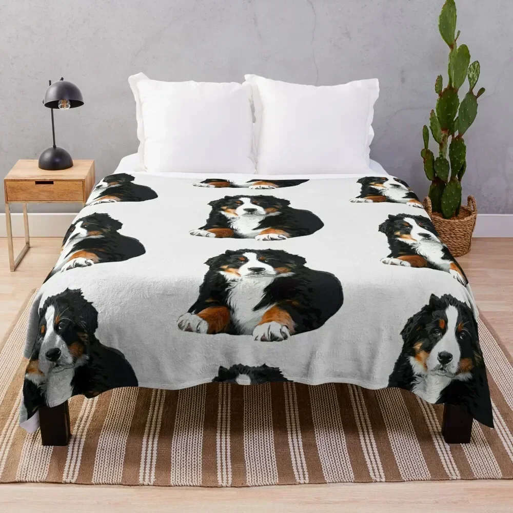 

Bernese Mountain Dog Pup! Throw Blanket Luxury St Camping Decorative Beds Blankets For Bed Blankets