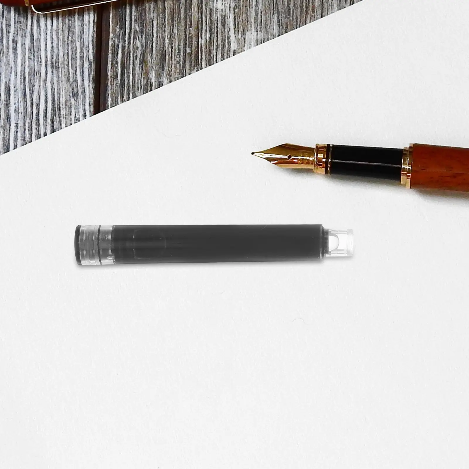 

1Set Black Fountain Pen Ink Cartridges Quick Dry Smooth Writing Refillable for Students Handwriting Practice Homework School