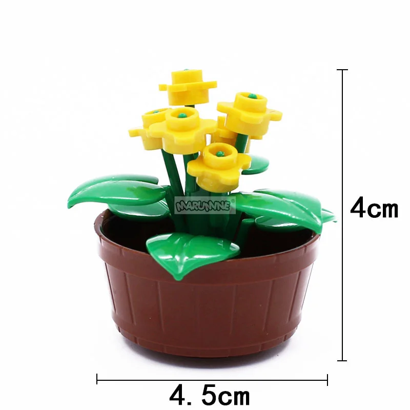 Marumine Blocks Bonsai Tree Flower Potted Plant Nature Friend City Construction Model DIY MOC Building Bricks Parts Ornaments