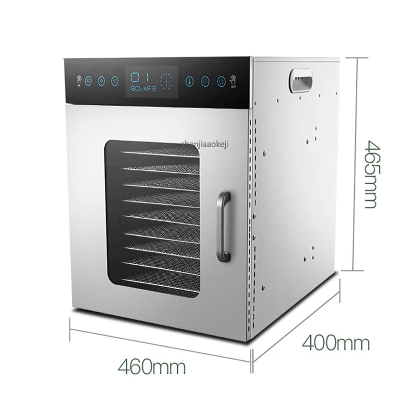 12-layers Food dehydrator Commercial/home dual-use food dryer Stainless steel fruit vegetable drying machine 220V/50HZ 1000W