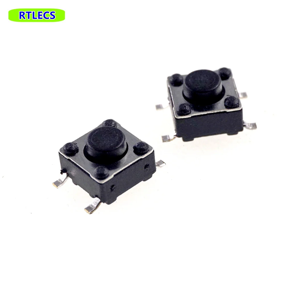 10 100 PCS 일반 폐쇄 택트 스위치 6X6X4.3 SMD 수직 촉각 푸시 버튼 스위치 힘 250g 정상 폐쇄 SMT