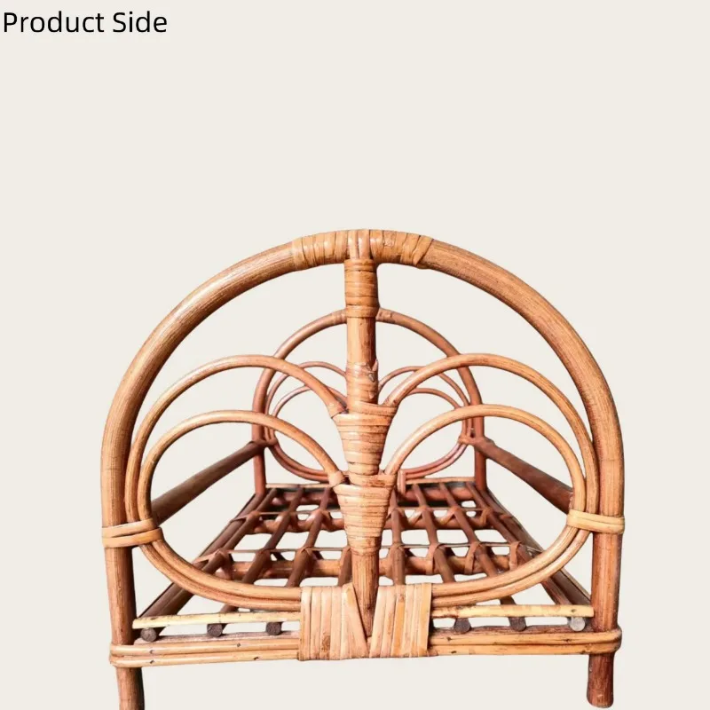 Letto e cestino in rattan intrecciato a mano marrone Puntelli per fotografia neonato Mobili per servizio fotografico per bambini Decorazioni per la casa Ricordo di crescita per i servizi