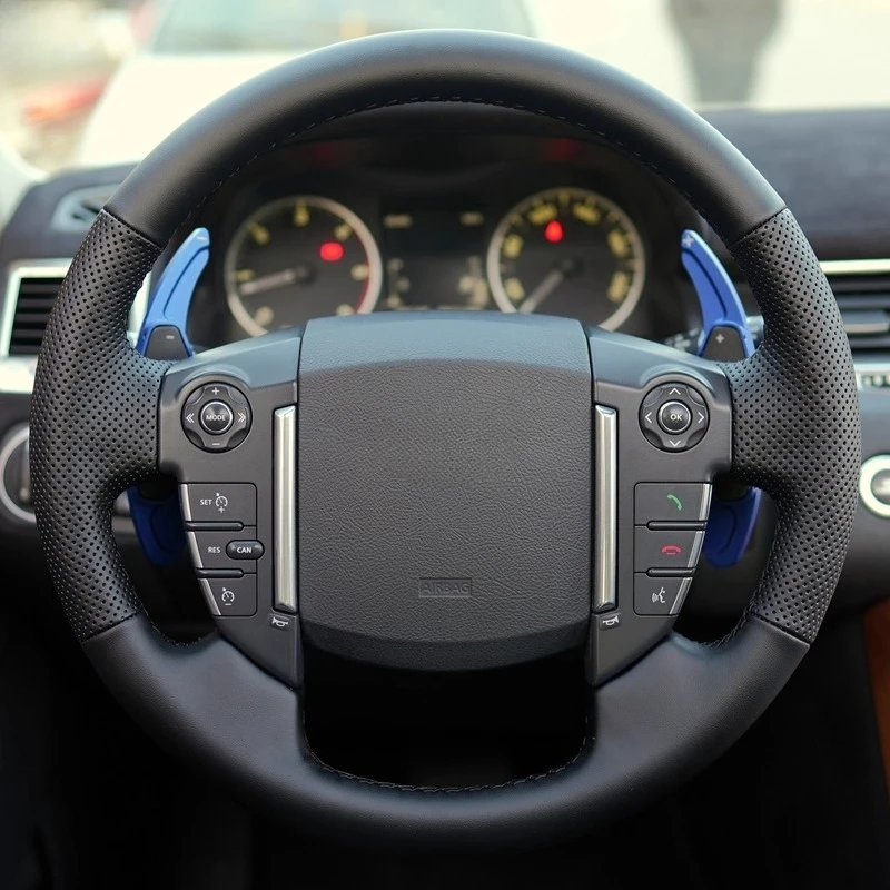 

Сшитый вручную нескользящий прочный кожаный чехол на руль из наппа для Land Rover Discovery 4, Range Rover, спортивные автомобильные аксессуары