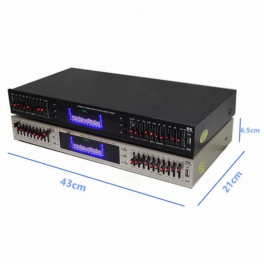 EQ-665BT Home Equalizer 20 Segment USB Flash Drive With Built-in Bluetooth Stereo High Medium And Low Frequency Adjustment