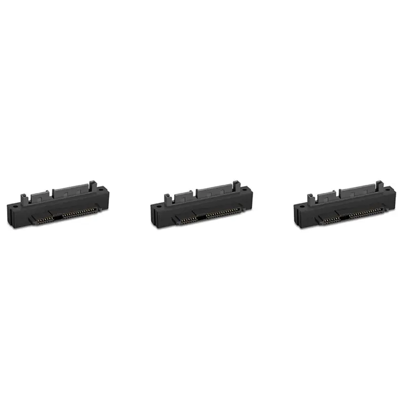 ABRI-3PCS SFF-8482 SAS Female To SATA Male 15Pin Bend Head 90 Degree Angle Adapter Converter For Motherboard Cable