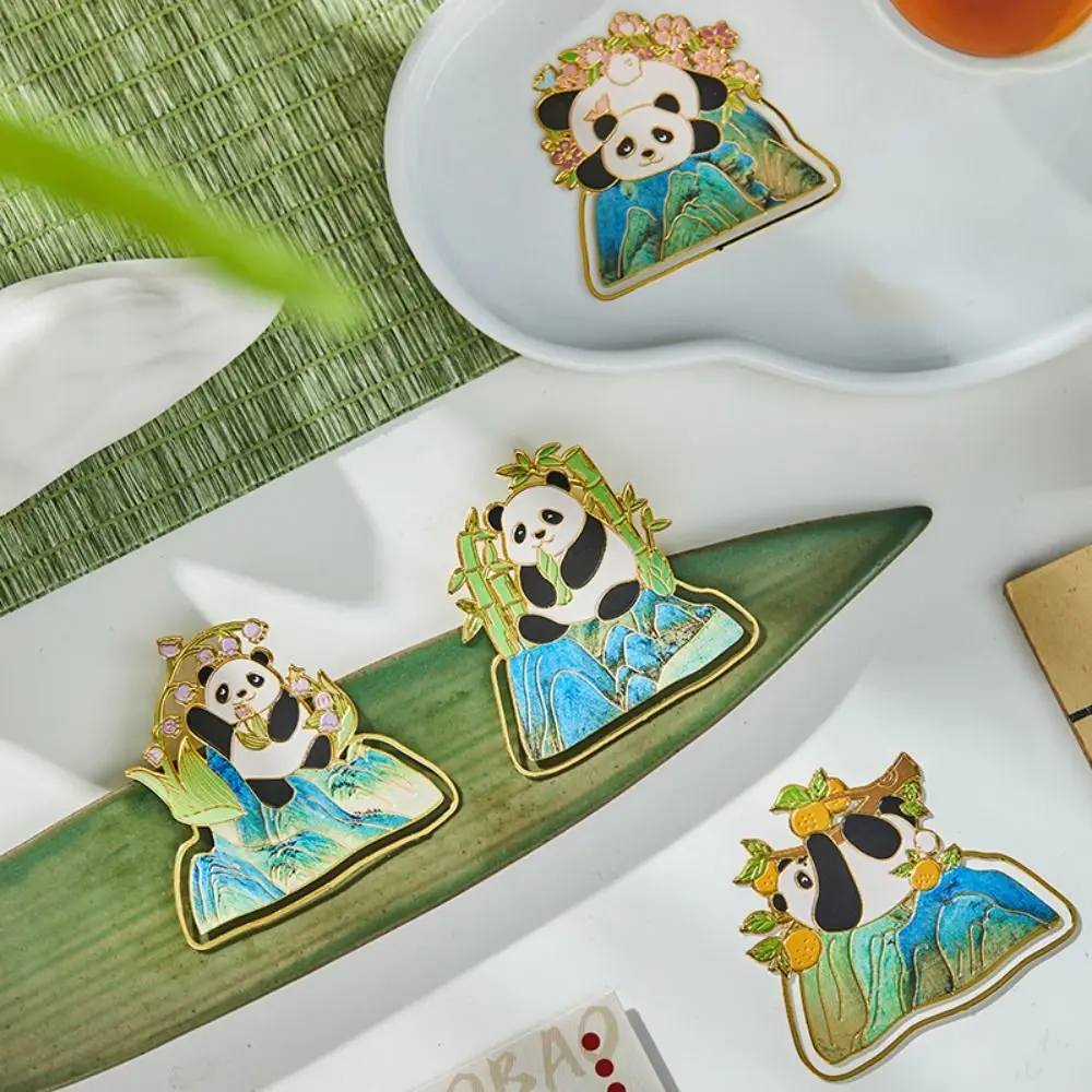 Teacher Gift Chinese Style Panda Bookmark Giant Panda Reading Metal Bookmark Pagination Hollow Book Clip School Supplies