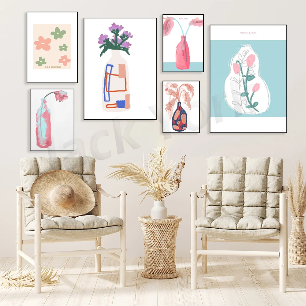 House Plant Aesthetic Art Print  ，Get Retro Flower Poster Aesthetic Art Print