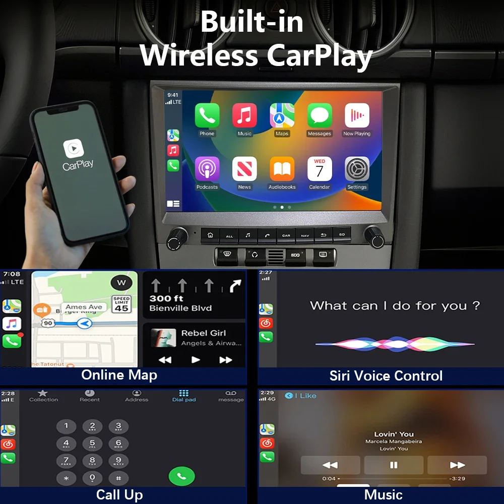 راديو سيارة CHSTEK 8 بوصة Carplay لبورشه 911 997 كايمان بوكستر 987 2005-2013 ملاحة ستيريو تلقائية بلوتوث واي فاي 4G أندرويد 13