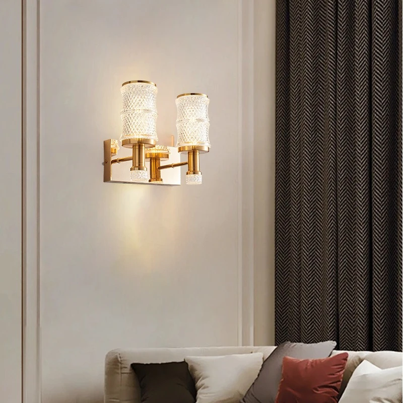Denmark Light Luxury Acrylic Wall Lamps for Bedroom Bedsides Handmade Ceiling Chandeliers Cube Pottery Jar Artistic Wall Sconces