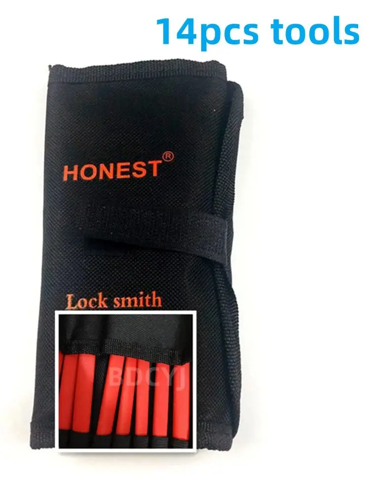 14pcs/lot Tool Honest RED Locksmith Tools Honest RED Lock Tool Set with RED Wrench Pick Tool