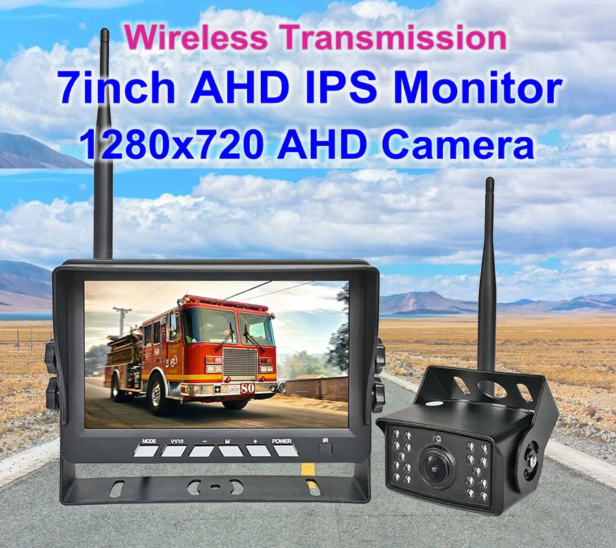 DIYKIT 1280x720 Wireless 7inch AHD IPS 4CH DVR Monitor Night Vision Reverse Backup Recorder Wifi Camera for Bus Car Truck