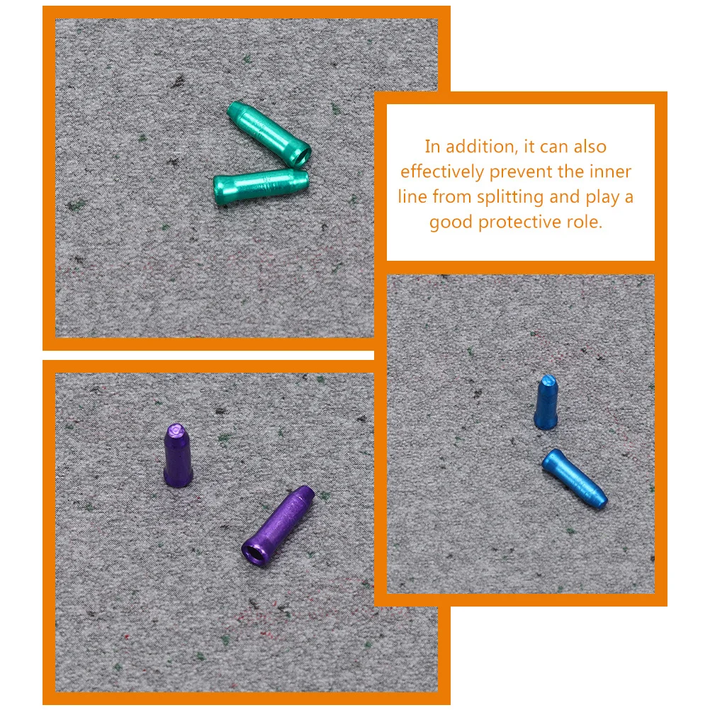 

100Pcs Brake Cable End Caps Aluminum Alloy Bike Wire Protectors Prevent Splitting Bicycle Repair Tools and Accessories