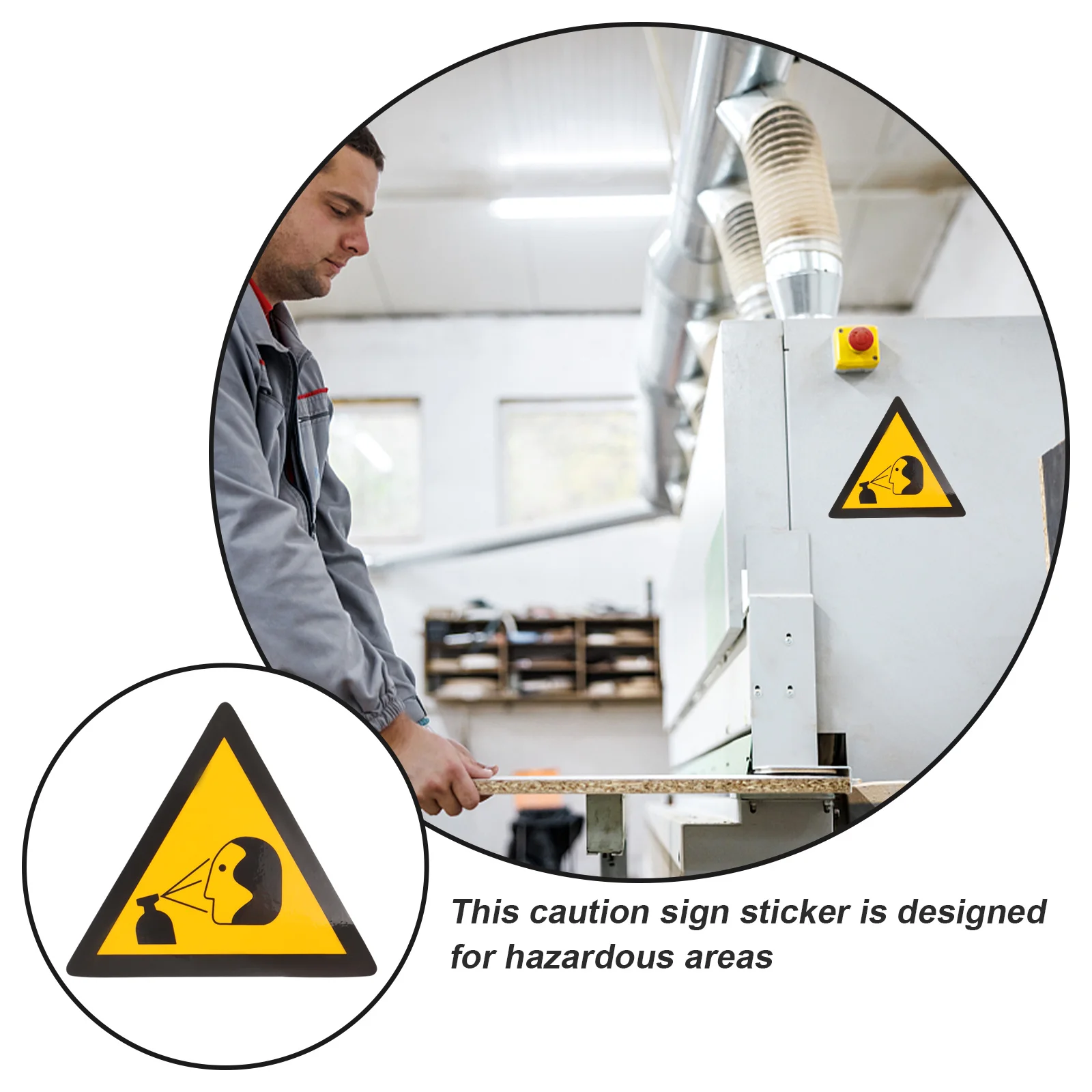 2Pcs Sticky Splashing Sign Triangle Caution Sticker Durable Fade-Resistant for Laboratories Equipment Long-Lasting Use Effective