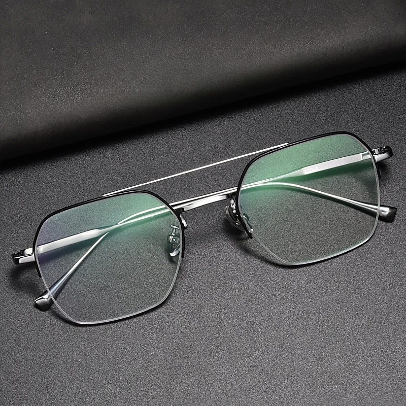 

Двойной мост в пилотном стиле, круглая оправа для очков из сплава для мужчин и женщин, оптическая близорукость, пресбиопия, линзы по рецепту, очки