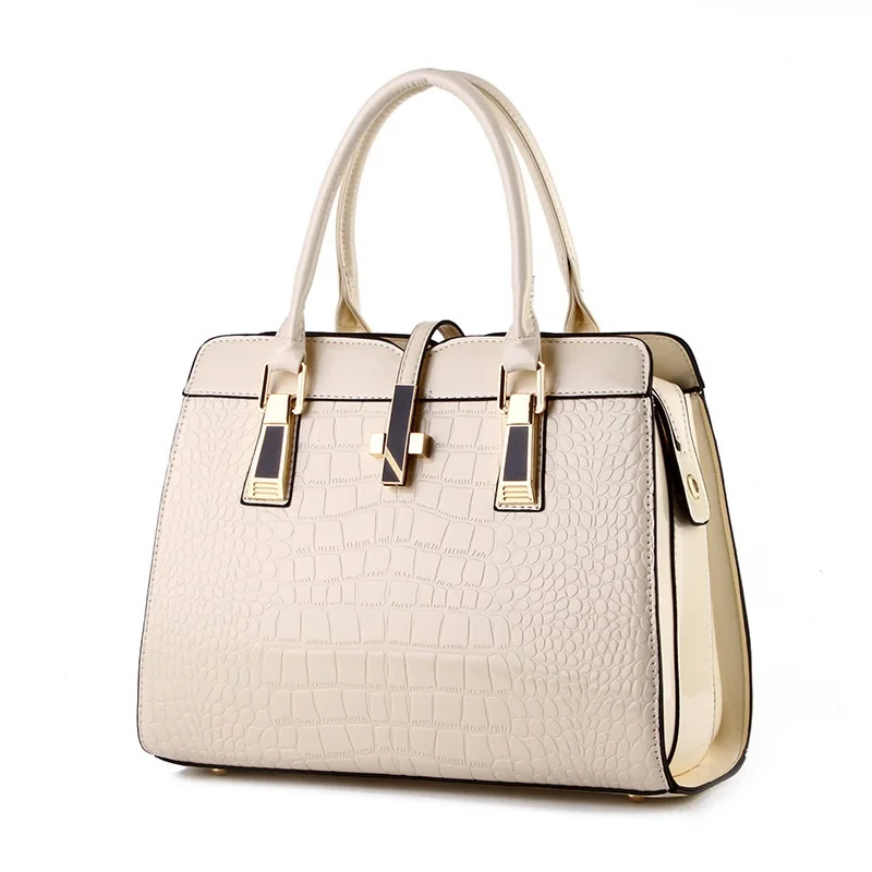 New Arrivals Bags for Women Office Ladies Fashion Elegant Handbag Solid Color Black Khaki White Blue Alligator Pattern Handbags