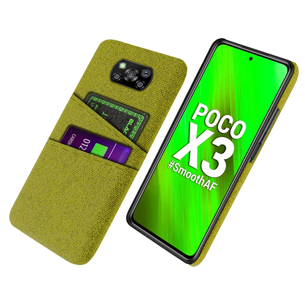 Poco X3 pro For PocoPhone X3Pro Case Luxury Febric Antiskid Card Slot Holder Cover For Poco X 3 X3 X4 Pro 5G NFC PocoX3Pro Coque