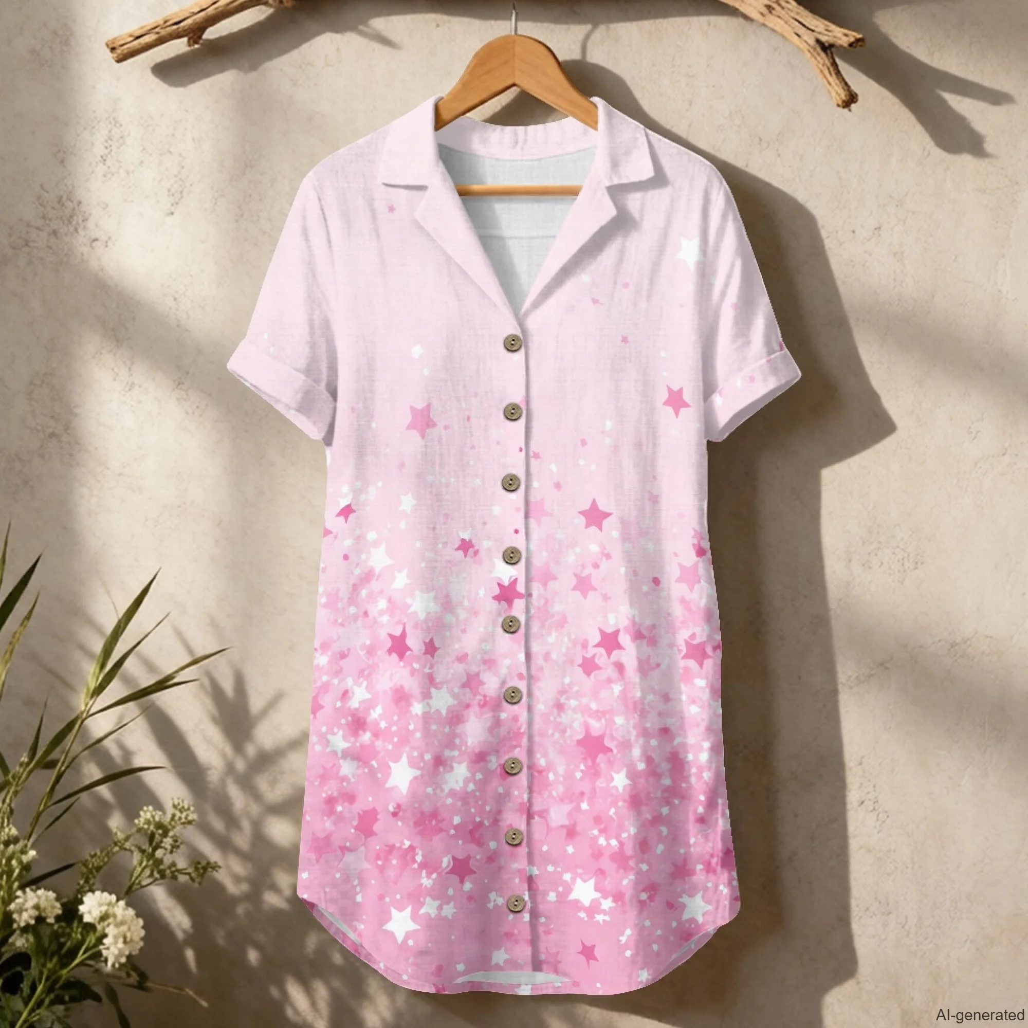 XIXIRIMIDO Gaun Kemeja Linen W - Casual Loose Linen Shirt Dress ulasan dan harga