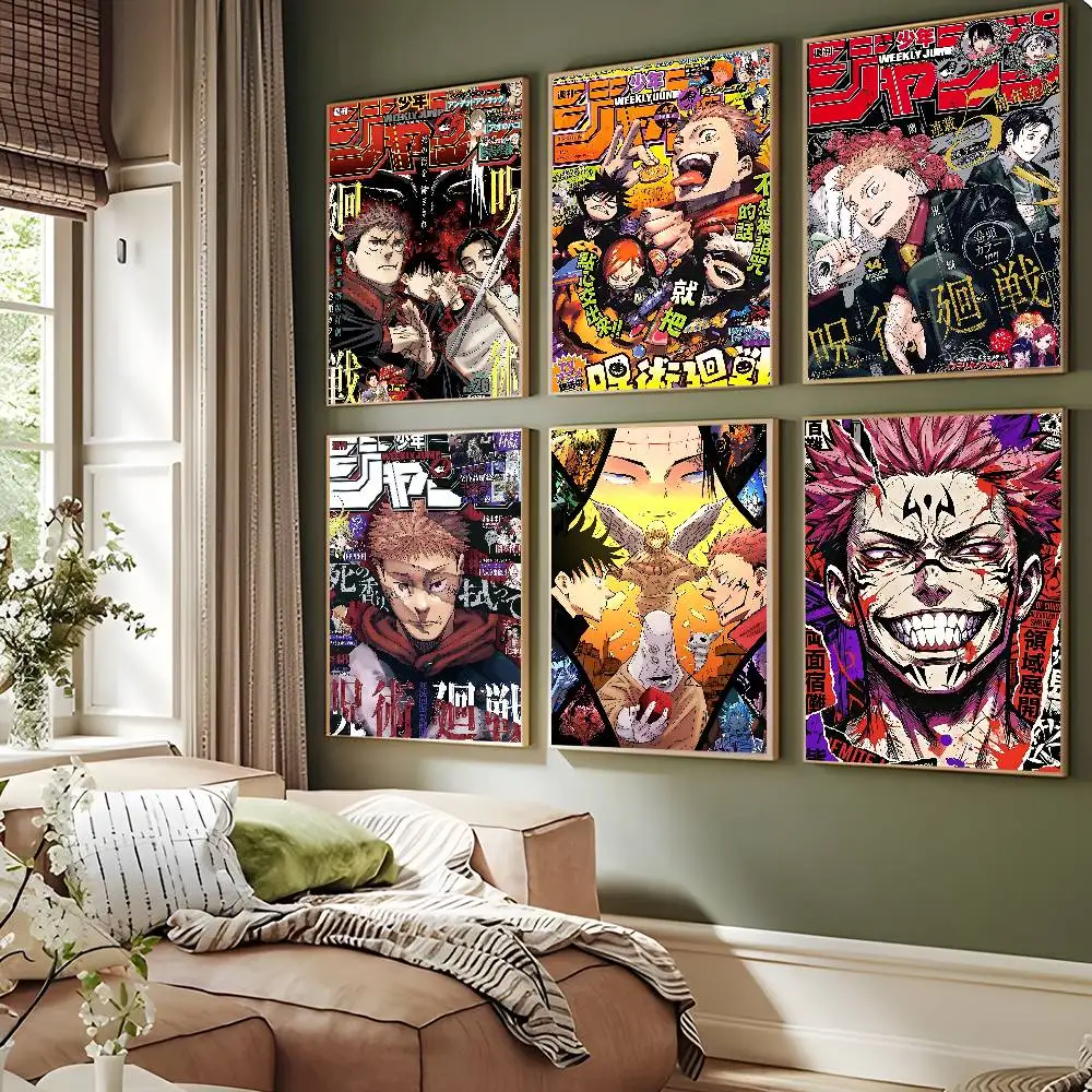 Jujutsu Kaisen Anime Anime Posters Sticky HD Quality Wall Art Retro Posters For Home Kawaii Room Decor