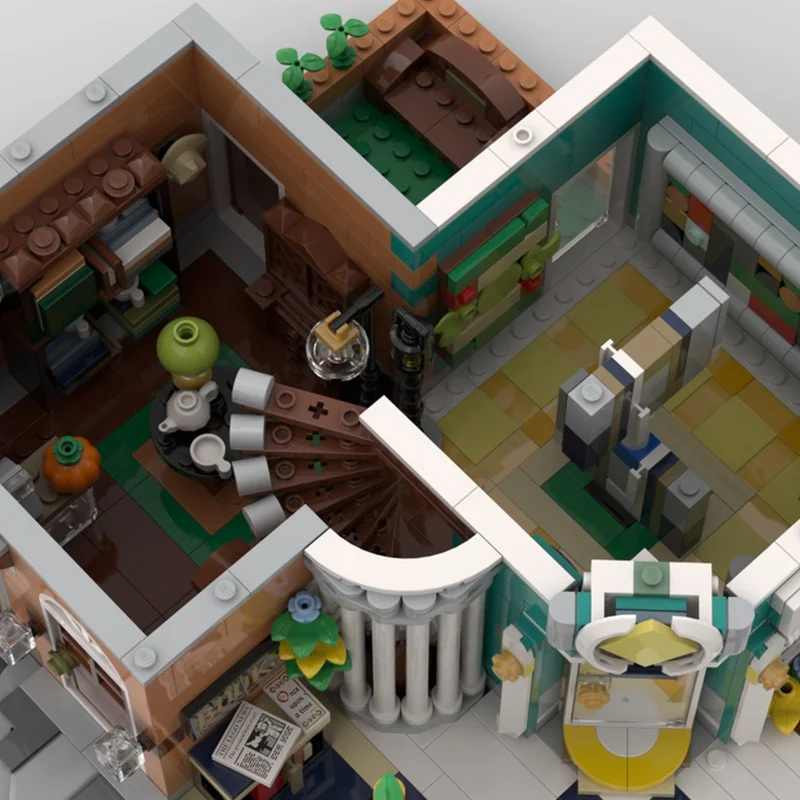 2045pcs MOC Berkenkunst Antieke Hoek Gemodulair Modelbouw Speelgoedblokken Architectuur DIY Idee Kerstcadeaus Onderwijs Baksteen