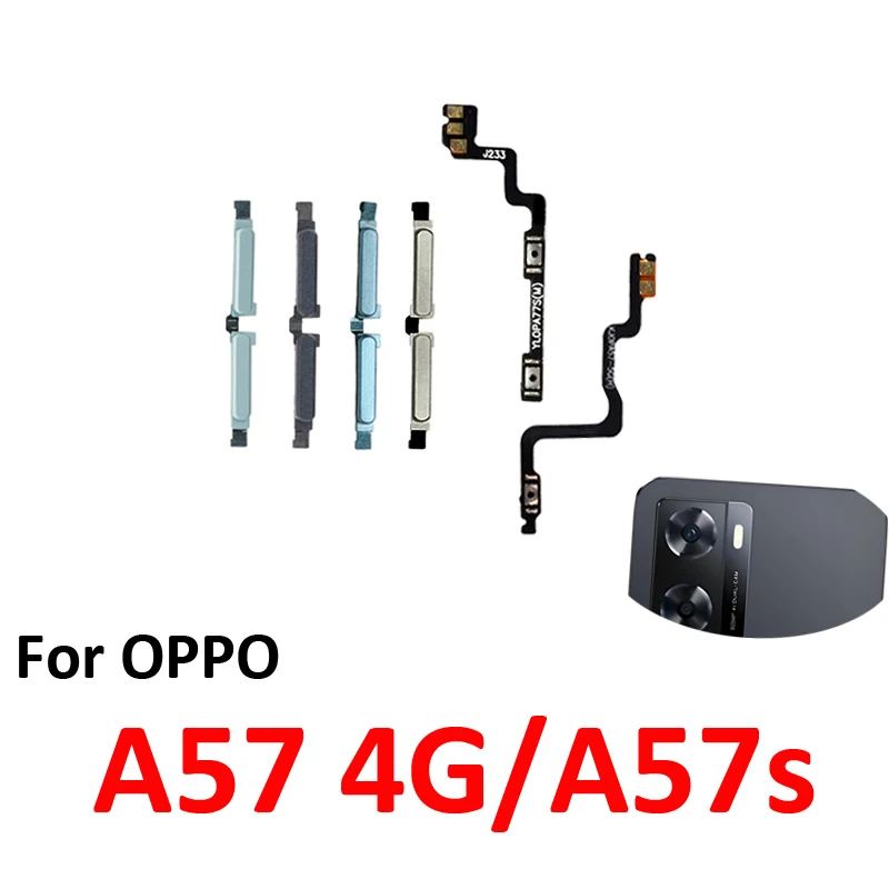 For Oppo A57 4G CPH2387 Phone New Volume Button Up Down External Key Internal Flex Cable Repair Parts For Oppo A57s CPH2385