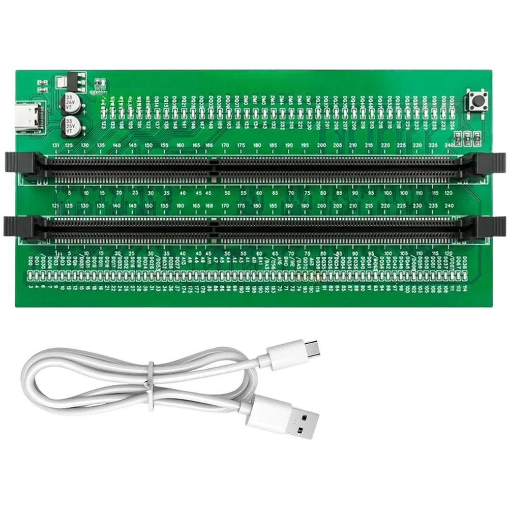 

Портативный тестер памяти DDR3 для настольных ПК с LED-индикаторами, поддержкой питания через USB и широкой совместимостью с модулями DDR3