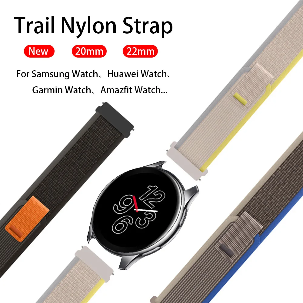 20mm 22mm Trail Nylon Strap For Oneplus Watch Sport Band For Amazfit GTR 4/3/3pro/2 GTS 3/2 47mm 42mm Bracelet Correa Watchband