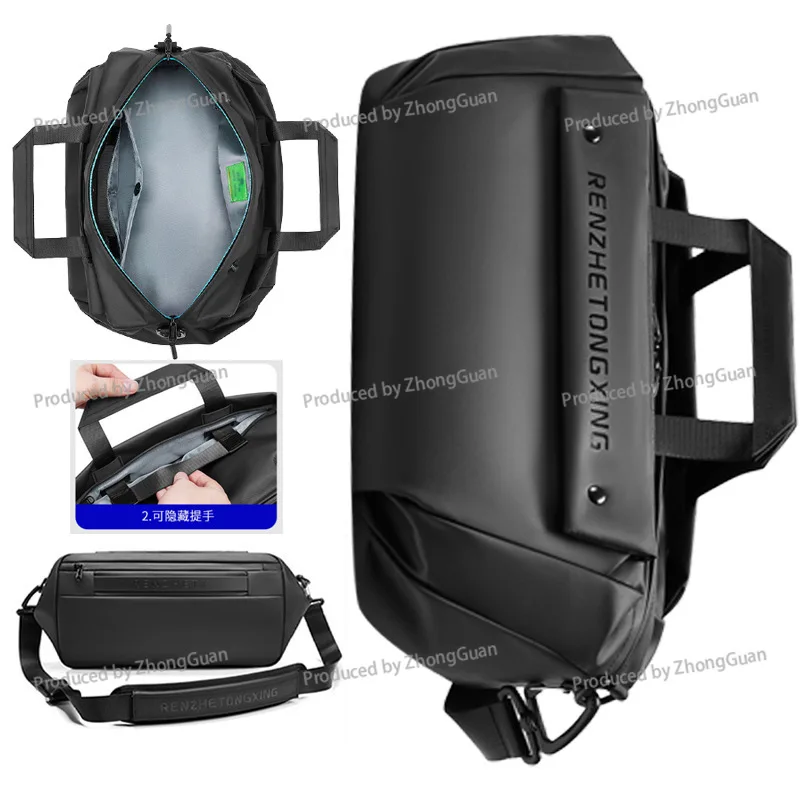 Sports Messenger  Men's Folding Expansion Small Satchel High Value Single Shoulder Messenger Portable Commuter Bag
