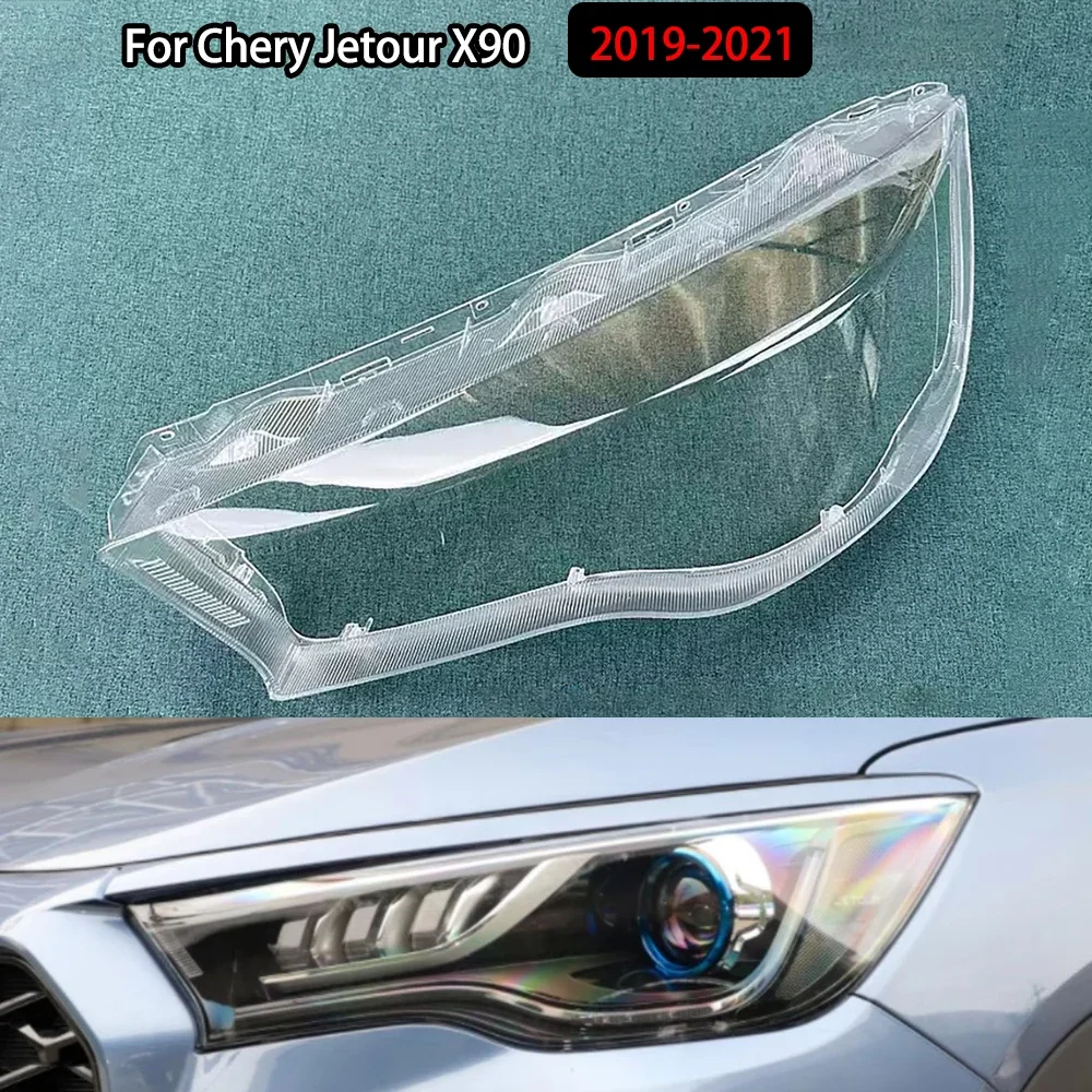 

For Chery Jetour X90 2019-2021 Auto Light Caps Car Lampshade Lamp Shade Front Headlight Cover Glass Lens Shell